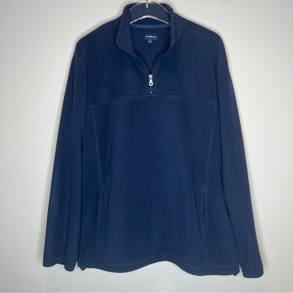 Croft & Barrow Men's Dark Navy Blue Quarter Zip Pullover Sweater Size L